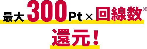 最大300Pt✖️回線数※還元!